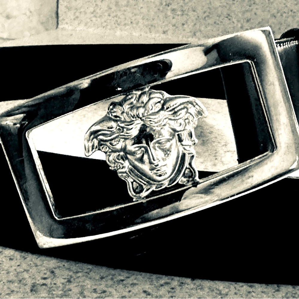 Mens Versace leather belt size 36